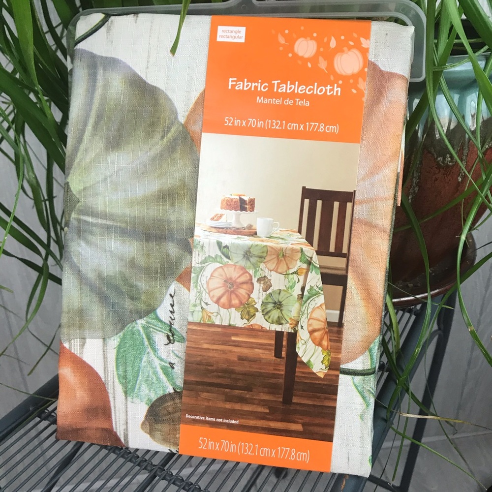 Fall pumpkin fabric tablecloth decorative rectangle washable